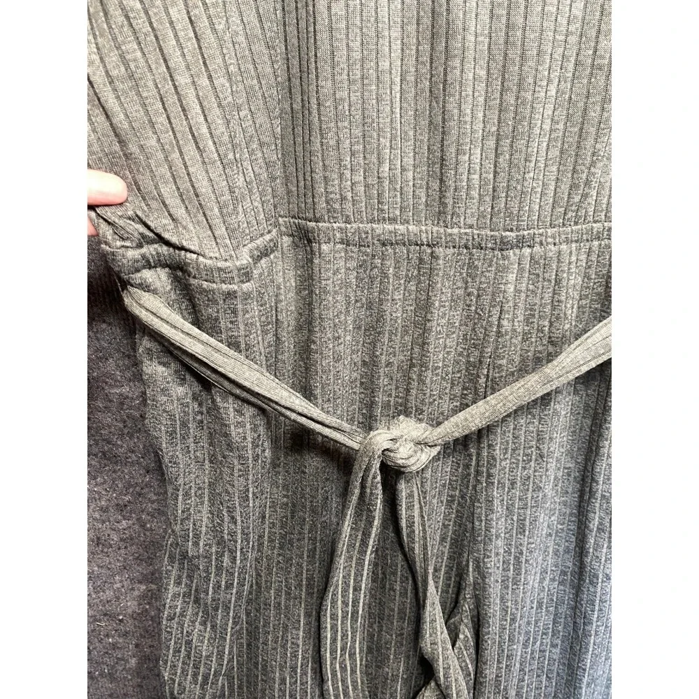Woman Within Olive Green Ribbed Knit Wide Leg Sleeveless Jumpsuit Plus Size 5X